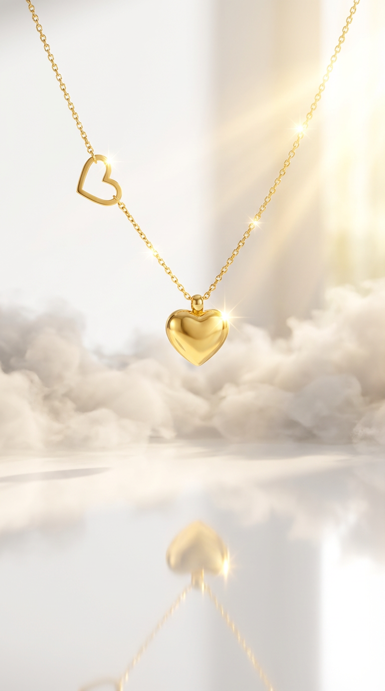 Women's Necklace Full Diamond Delicate Necklace Rose Gold Plated Heart Pendant Necklace with White Zircon Elegant Women's Jewelry Gifts for Anniversaries and Valentine's Day