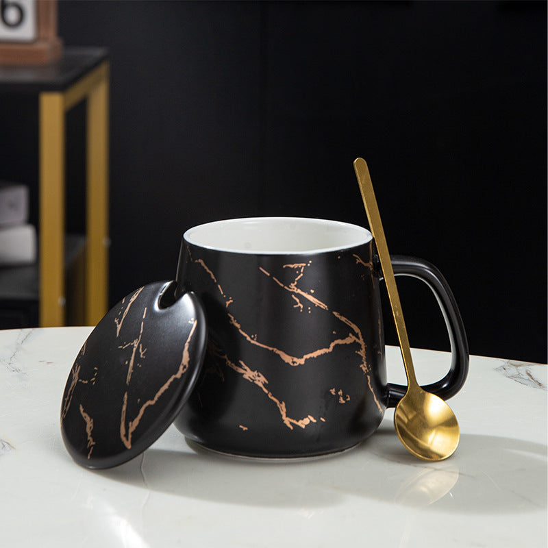 Creative Mug Big Belly Ceramic Cup Nordic ins Coffee Cup Personalized Marble Pattern Home Office Cup