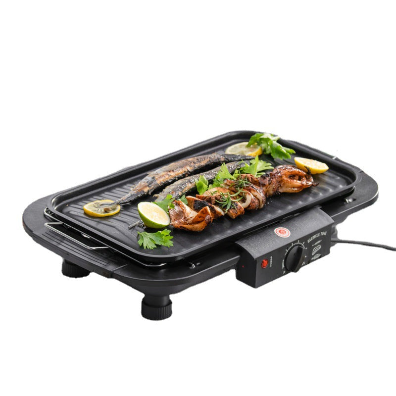 Smoke-free electric barbecue grill