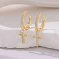 Pendant Cross Hoop Earrings