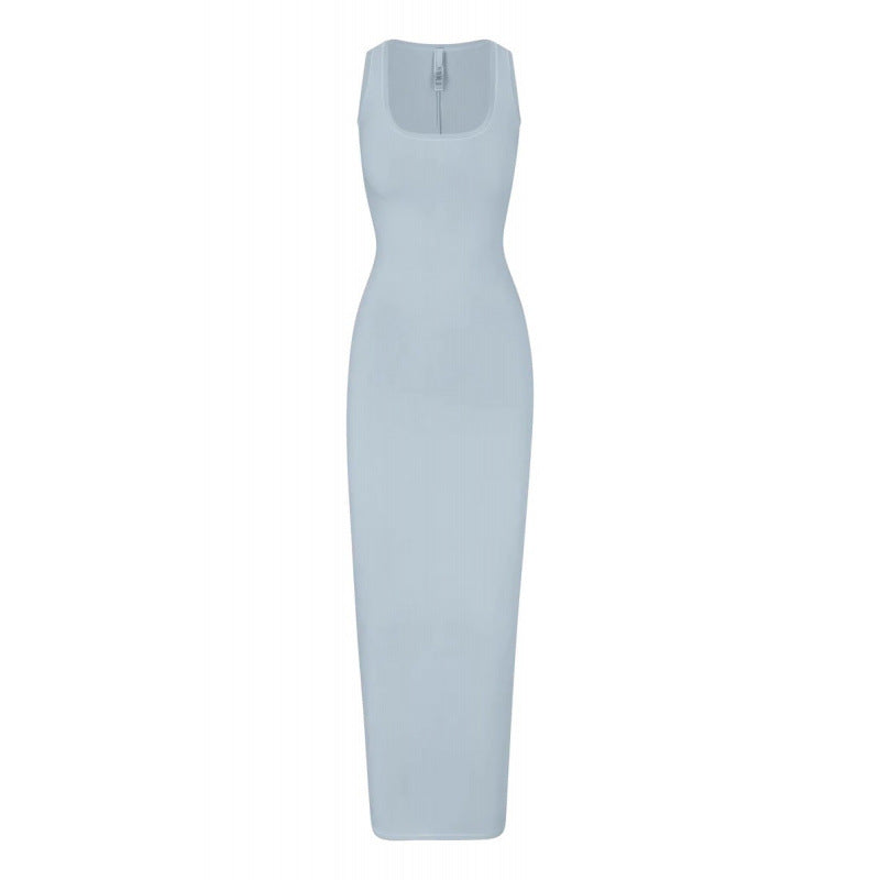 U-neck vest long dress