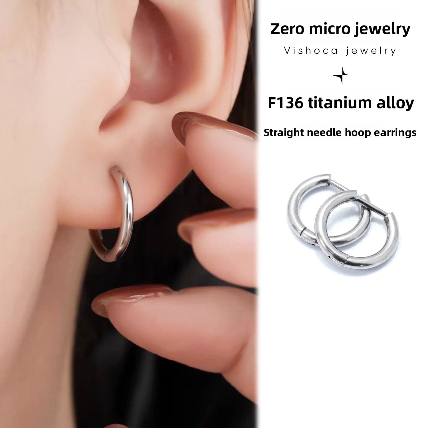 Straight needle earring
