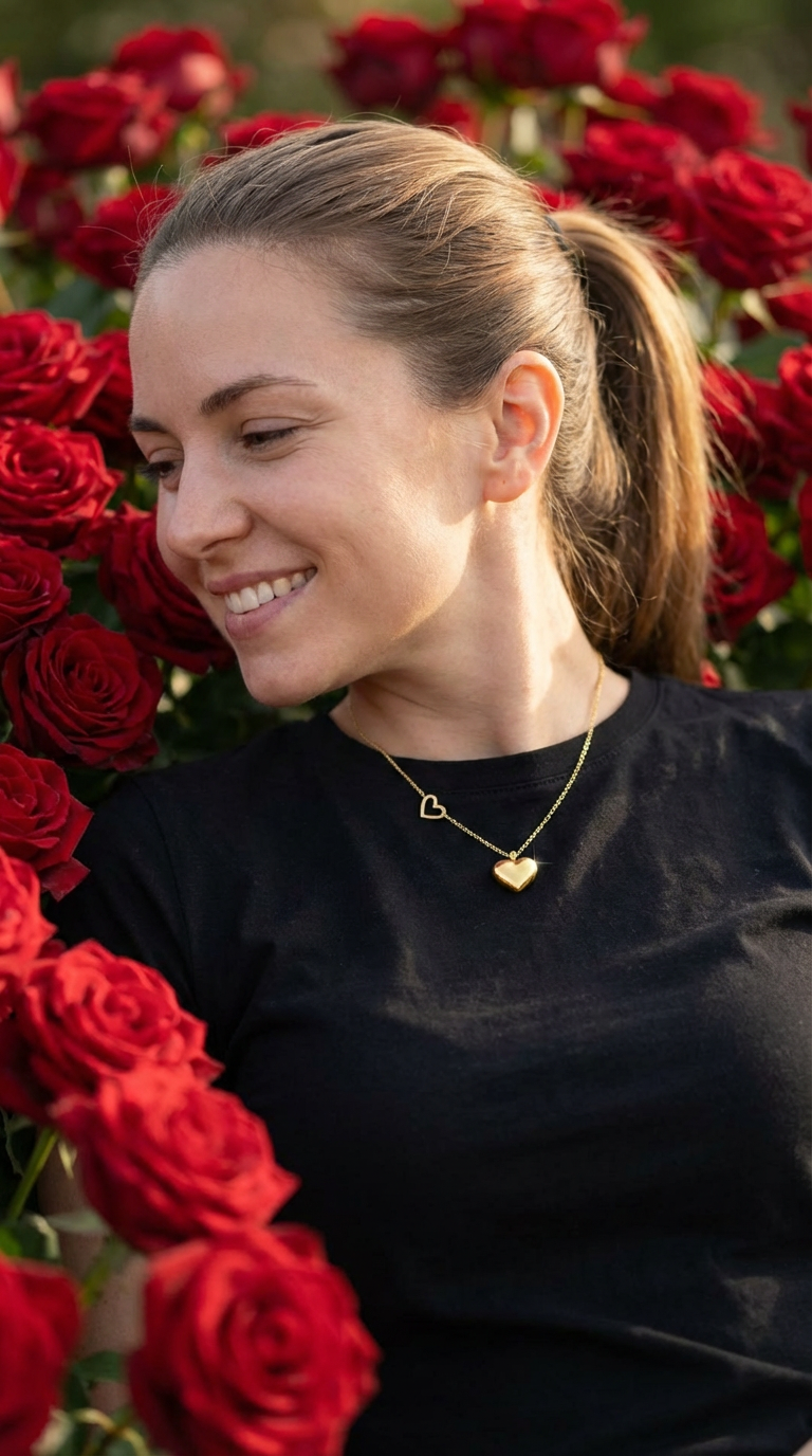 Women's Necklace Full Diamond Delicate Necklace Rose Gold Plated Heart Pendant Necklace with White Zircon Elegant Women's Jewelry Gifts for Anniversaries and Valentine's Day