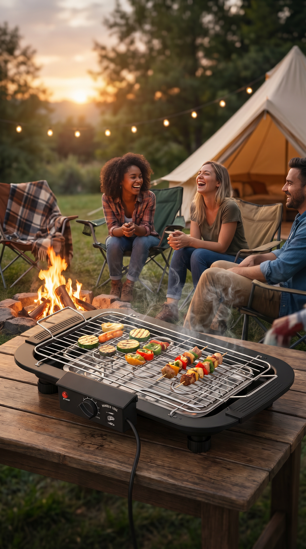 Smoke-free electric barbecue grill