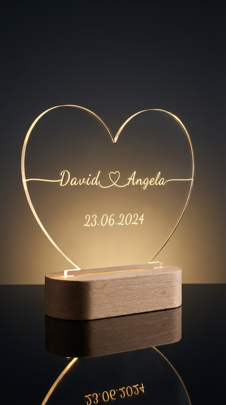 Heart-shaped night light