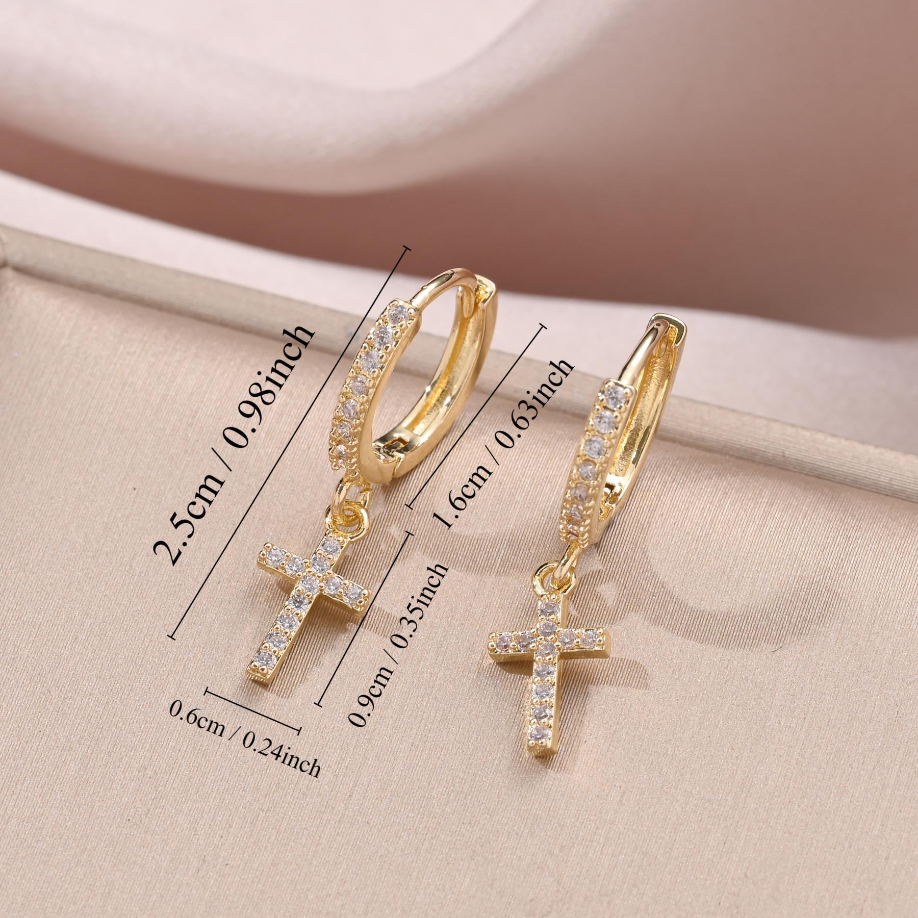 Pendant Cross Hoop Earrings