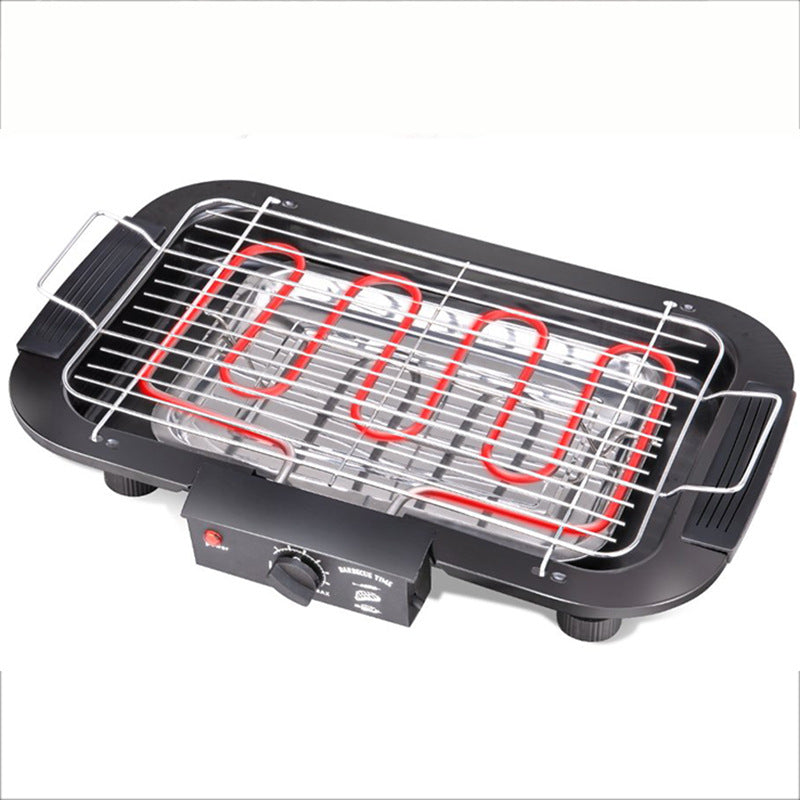 Smoke-free electric barbecue grill