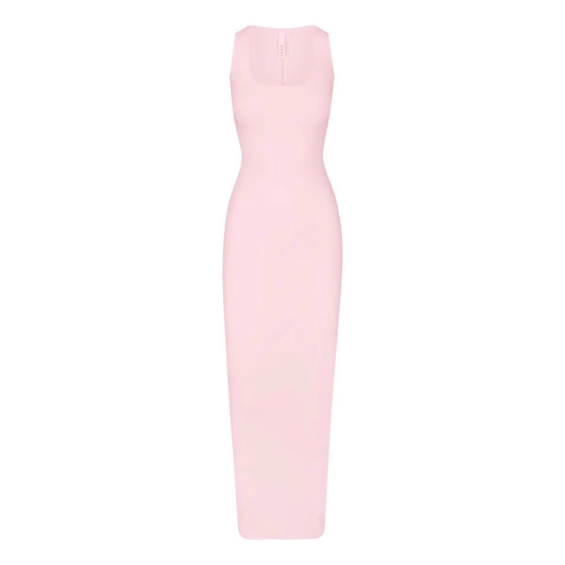 U-neck vest long dress
