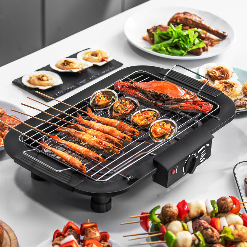Smoke-free electric barbecue grill