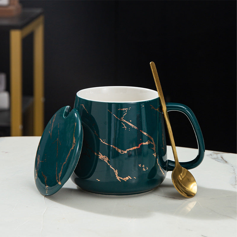 Creative Mug Big Belly Ceramic Cup Nordic ins Coffee Cup Personalized Marble Pattern Home Office Cup
