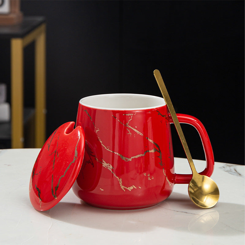 Creative Mug Big Belly Ceramic Cup Nordic ins Coffee Cup Personalized Marble Pattern Home Office Cup