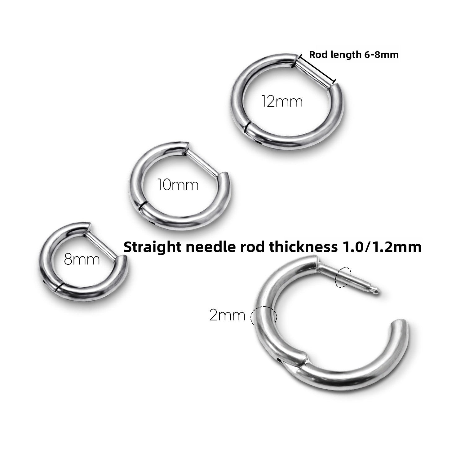 Straight needle earring