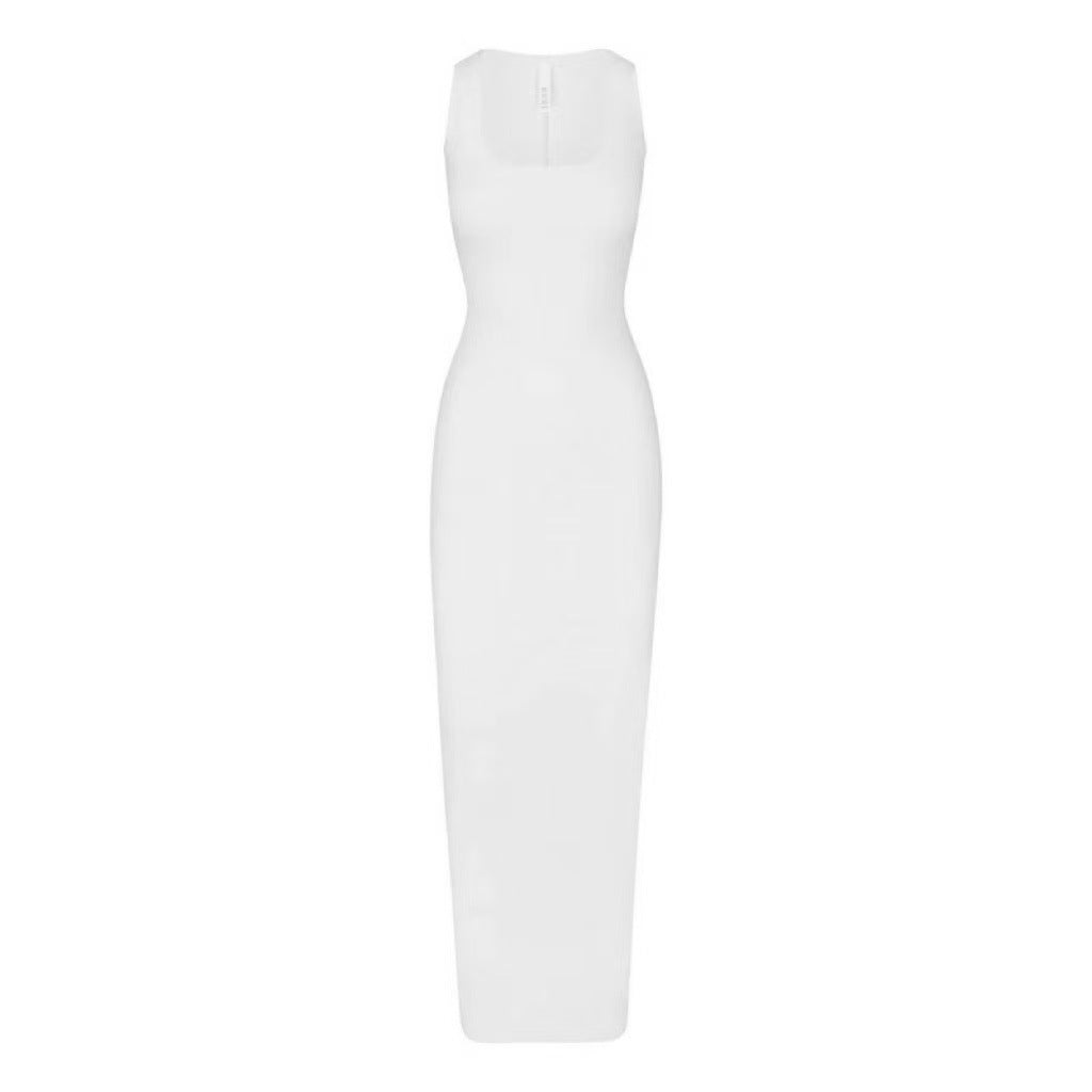 U-neck vest long dress